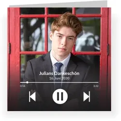 Dankeskarte Jugendweihe: Musikapp mit Fotos