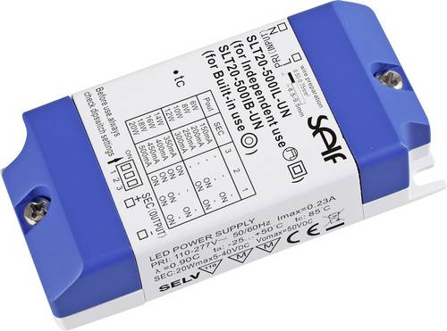 Self Electronics SLT20-500IL-UN LED-Treiber Konstantstrom 20W 150 - 500mA 2.0 - 42.0 V/DC Möbelzulassung, nicht dimmbar