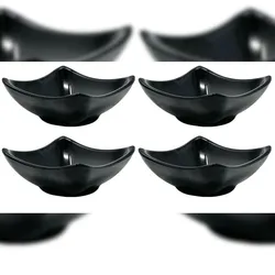 DanDiBo 4x Dipschalen Melamin Set Schwarz 755 Snackschale Servierschale Klein Mini Saucenschälchen Soja