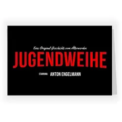 Einladungskarte Jugendweihe: Streamingdienst mit Foto in Schwarz