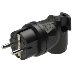 PCE 05812-s Schutzkontaktwinkelstecker Vollgummi nat IP44 (schwarz) Serie Taurus 05812s