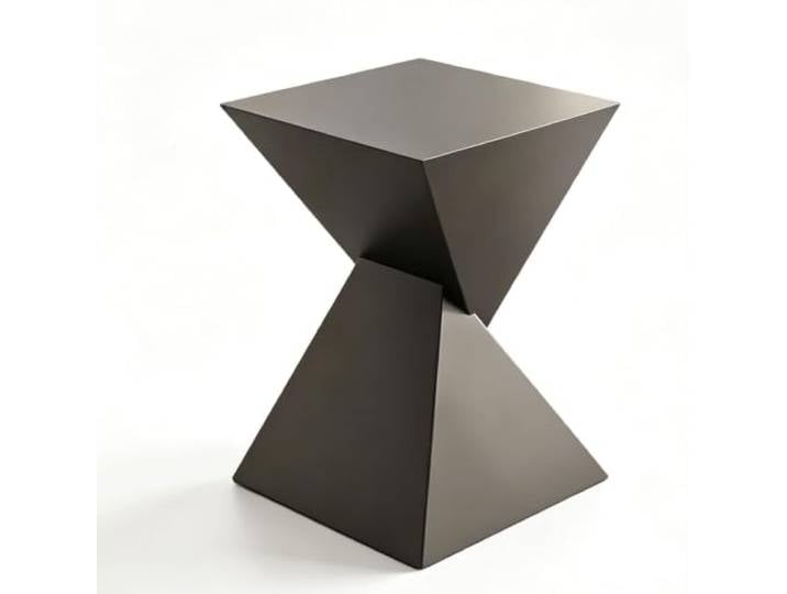 Geometrischer Beistelltisch, Moderner Quadratischer Couchtisch, Schwarz Skulpturaler Rauten-Nachttisch, Ablagetisch, Minimalistisches Design für Wohnzimmer(#A)