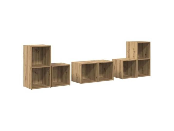 LMTYOENFG TV-Schrank Set Wandmontiert 6-Teilig Hängeboard Artisan-Eiche Flexible Wandboards fuer Wohnzimmer und Schlafzimmer schaffen Bodenfreiheit und strukturieren Ihre Unterhaltungselektronik.