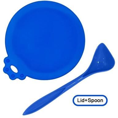 Uplifted Goods Reusable Pet Food Can Cover And Spoon Set blue Set