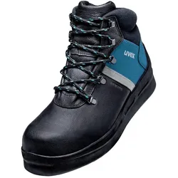 Uvex, Sicherheitsschuhe, 3 asphaltpro Stiefel S3 65593 schwarz, blau Weite 12 Größe 42 (S3, 42)