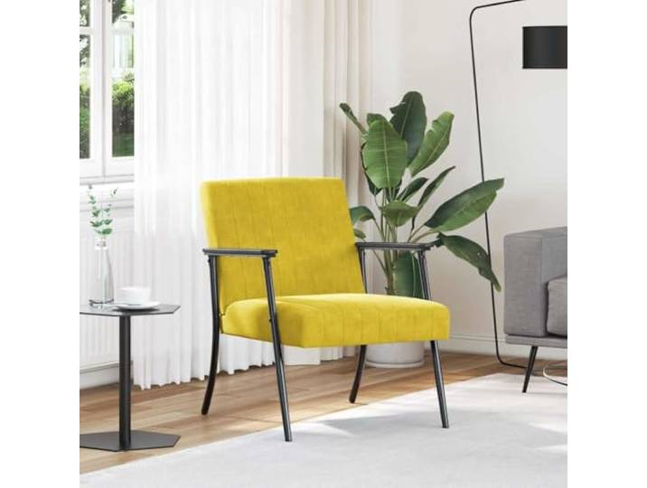WHOPBXGAD Samt Modern Wohnzimmer Schlafzimmer Design Gelb 59 x 75 x 78 cm Sessel Gelb 59 x 75 x 78 cm Samt Modern Wohnzimmer Schlafzimmer Ergonomisch Komfort