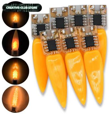 Inspired Living DIY LED Candle Wick 3V Flickering Flame Insert With Steady Light Mode For Flameless Candles 1pc Dual Mode