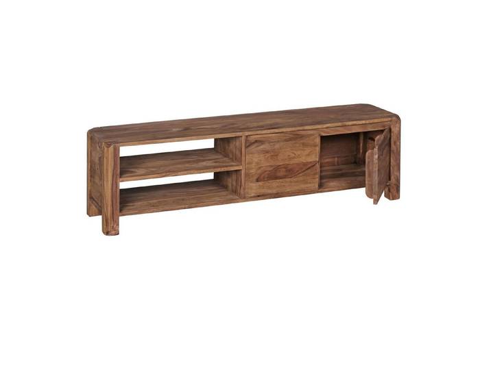 moebelfaktor Lowboard Andenes, Massivholz, Breite 140 cm, mit Schublade, dunkelbraun, TV-Board