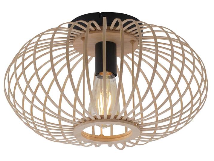 Plafonnier\, bois naturel\, H 23 cm