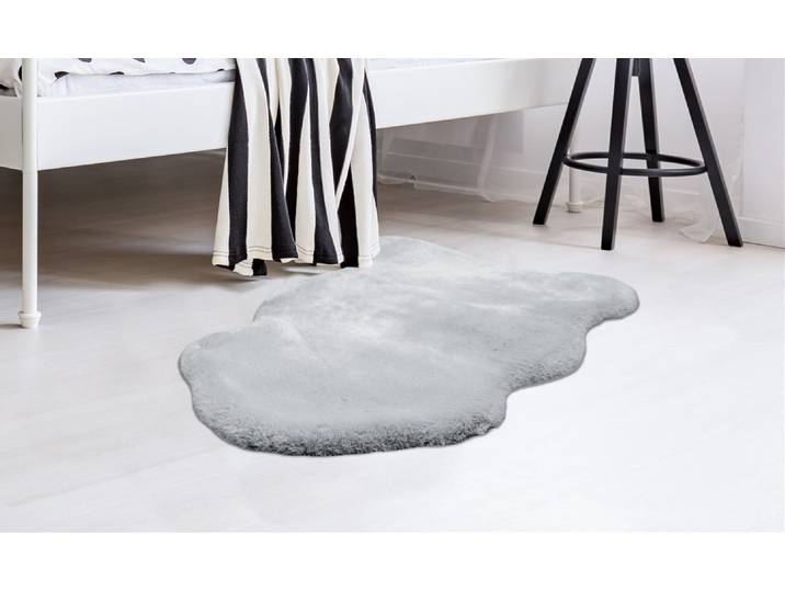 Fellteppich CALO-DELUXE Vogesen 200 Gr. 41, grau, B:60cm H:35mm L:90cm, Kunstfaser, Teppiche, Fellteppich, handgetuftet, Kunstfell, Wohnzimmer