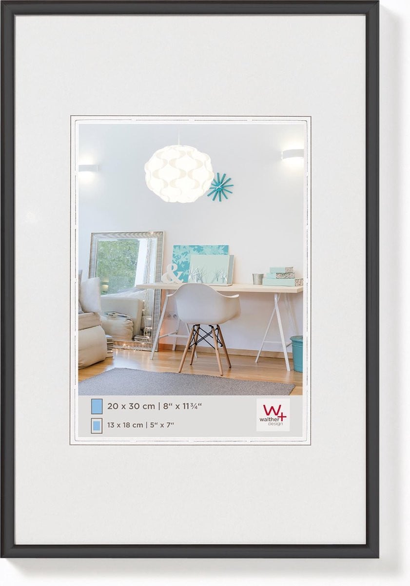 Walther Design New Lifestyle Kunststof lijst Zwart - Fotoformaat 20x25 cm