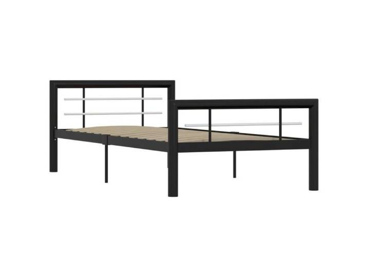 Home Market-4250 Cadre de lit Pour 1-2 Personnes - Lit adulte - Noir et blanc Métal 90 x 200 cm