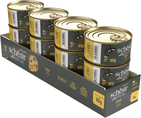 Schesir Cat After Dark Frango em Caldo 12 un x 80g