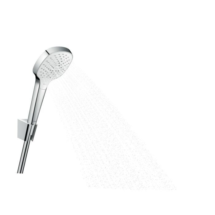 hansgrohe Croma Select E Vario Wannenset 26425400 weiss-chrom, 125 cm Schlauch Isiflex