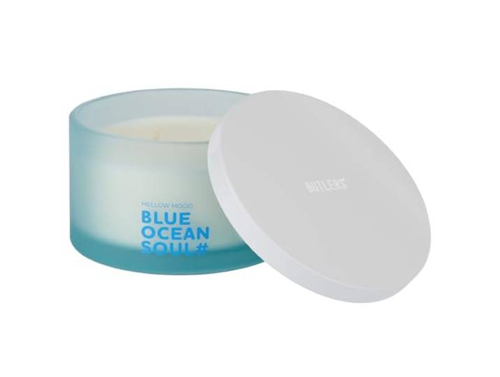 BUTLERS Duftkerze Blue Ocean Soul Glas - MELLOW MOOD - 40h Brenndauer
