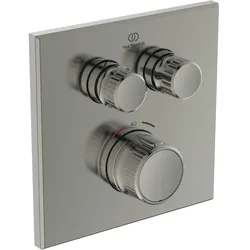 Ideal Standard CeraTherm Navigo Brausethermostat Unterputz A7302GN eckig, 2 Entnahmen, Fertigmontageset, silver storm