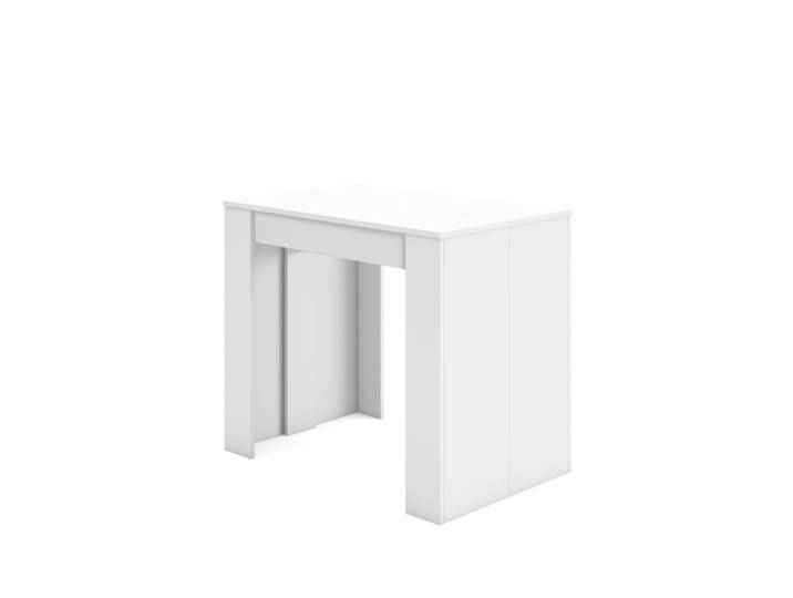 Table auxiliaire extensible effet bois blanc 302x90x77cm