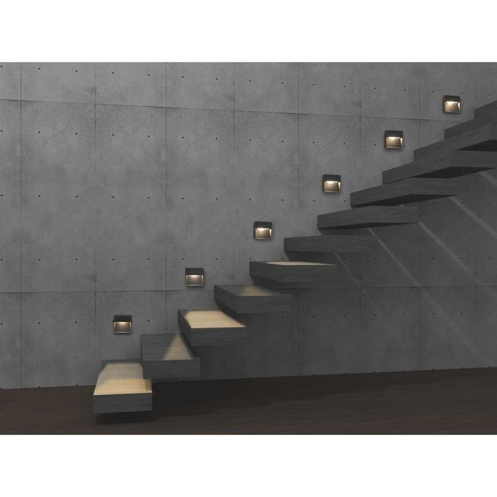 Antidark Arca Step LED Buiten Wandlamp Zwart Aluminium