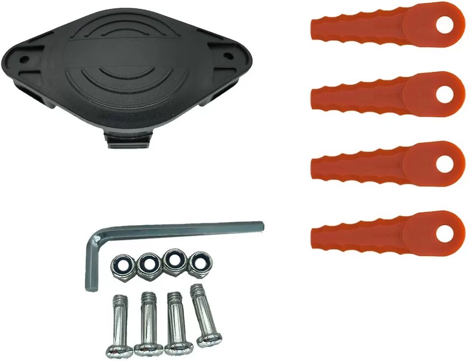 INF Kit de tête de coupe-bordure - Tête de remplacement x 1 + Lames x 6 + Vis x 4, Compatible avec les coupe-bordures