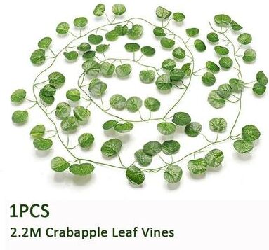 Inspired Finds Artificial Ivy Leaf Garland Hanging Vine Decor For Home & Garden crabapple Leaves 12pcs