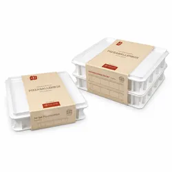 Pizza Lover Pizzaballenbox mit Deckel 3x weiß 30x40x7,5 cm Gärbox Teigballen Brotteig Hefeteig & Sauerteig Box ideal für Kühlschrank - Pizza Zubehör