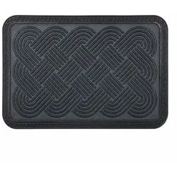 Relaxdays Fußmatte Polypropylen mit Rillen Grau,Schwarz