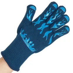 Hitzeschutzhandschuh Hygostar Cut Allfood Hot 30 cm blau Schutz vor Schnitten und Hitze, CAT 2, CE PSA VO, EN 388