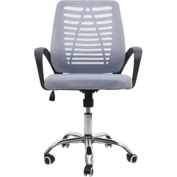 Bürostuhl MCW-L44, Schreibtischstuhl Computerstuhl, ergonomische Rückenlehne, Netzbezug Stoff/Textil ~ grau