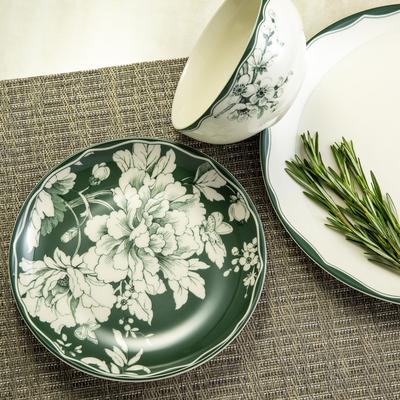 222 Fifth Brittany 12-Piece Sage Porcelain Dinnerware Set (Service for 4)