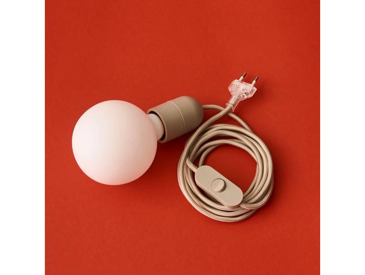 COMMON E27-Lampenfassung, betongrau, Stecker, 2,4 m - HAY - Wohnzimmer - Kunststoff - Einflammig