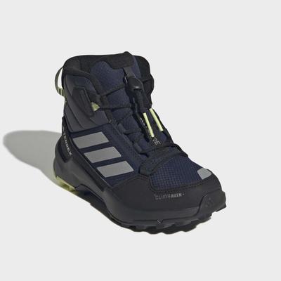 Winterstiefel ADIDAS TERREX "AX4R MID CLIMAWARM+ KIDS", Kinder, Gr. 32, semi frozen lemon, legend ink, semi frozen lemon, Synthetik, Textil, Schuhe Winterstiefel, gefüttert