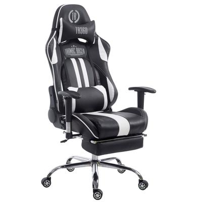 CLP Gaming Bürostuhl Limit Kunstleder mit/ohne Fußablage schwarz/weiß/mit Fußablage