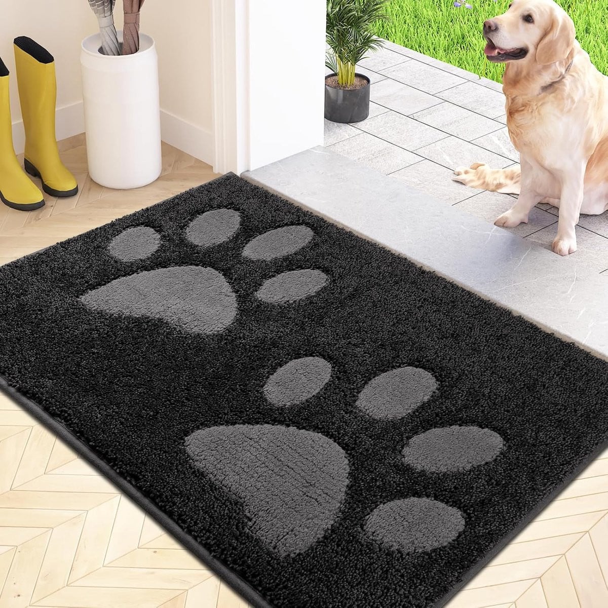 Wasbare vuilvangmat voor binnen, absorberende antislip voetmat, 60 x 90 cm