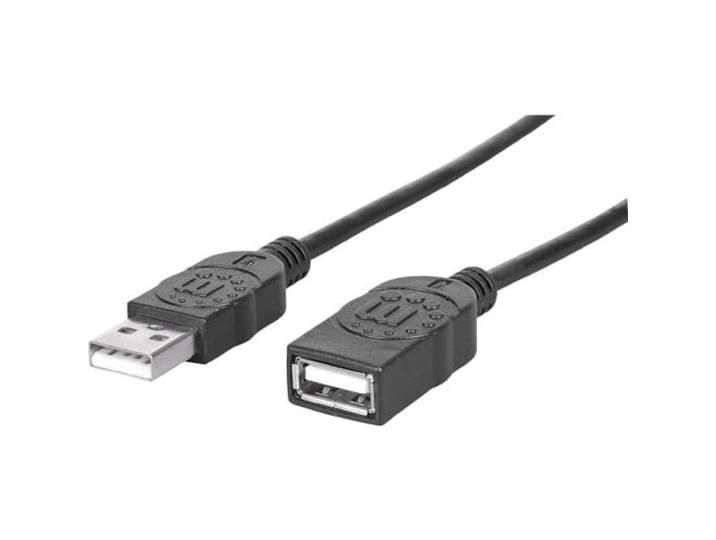 Manhattan 308519 1m USB A USB A Zwart USB-kabel