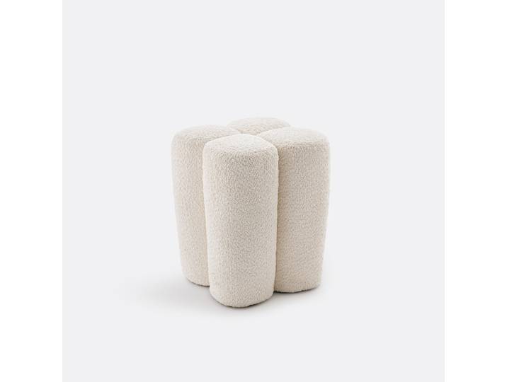 LA REDOUTE Pouf vintage polyester, Mariane Beige Ecru