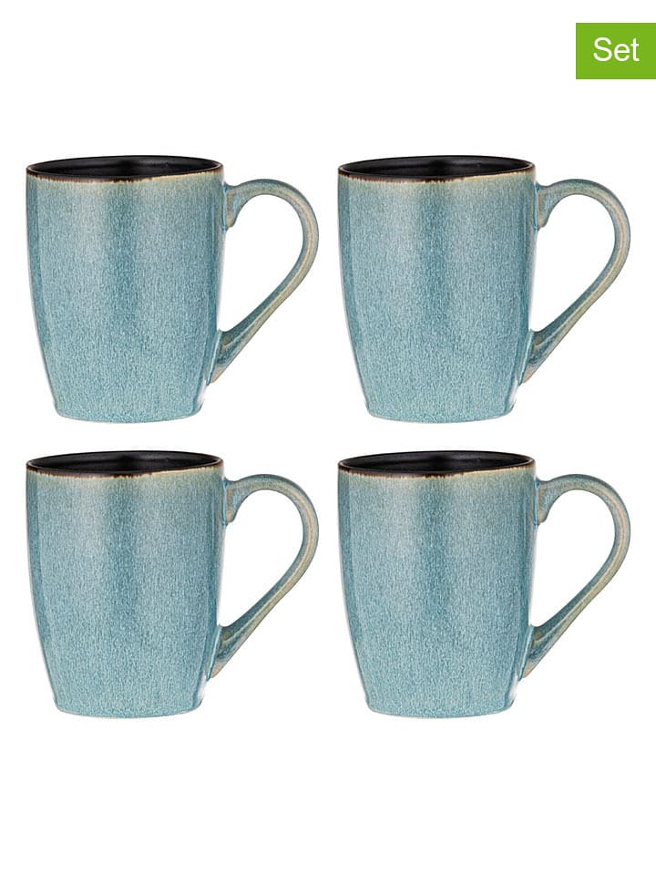 Ladelle 4er-Set: Kaffeetassen "Fusion" in Hellblau - (H)8,5 x Ø 10,5 cm - onesize