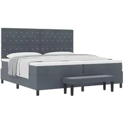 vidaXL, Boxspringbett, Rodrigo Crystal button tufted (200 x 200 cm)