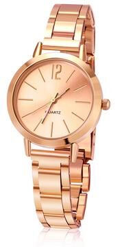 Uplift Essentials Luxury Hollow Strap Gold Bracelet Watch Lightweight Minimalist Quartz Wristwatch For Students & Ladies rose Gold