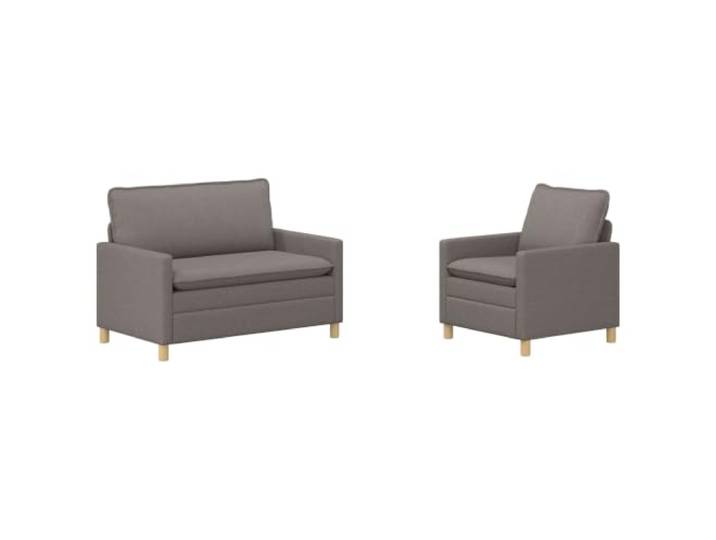 Makastle Sofa Couch 2er Set Taupe Stoff