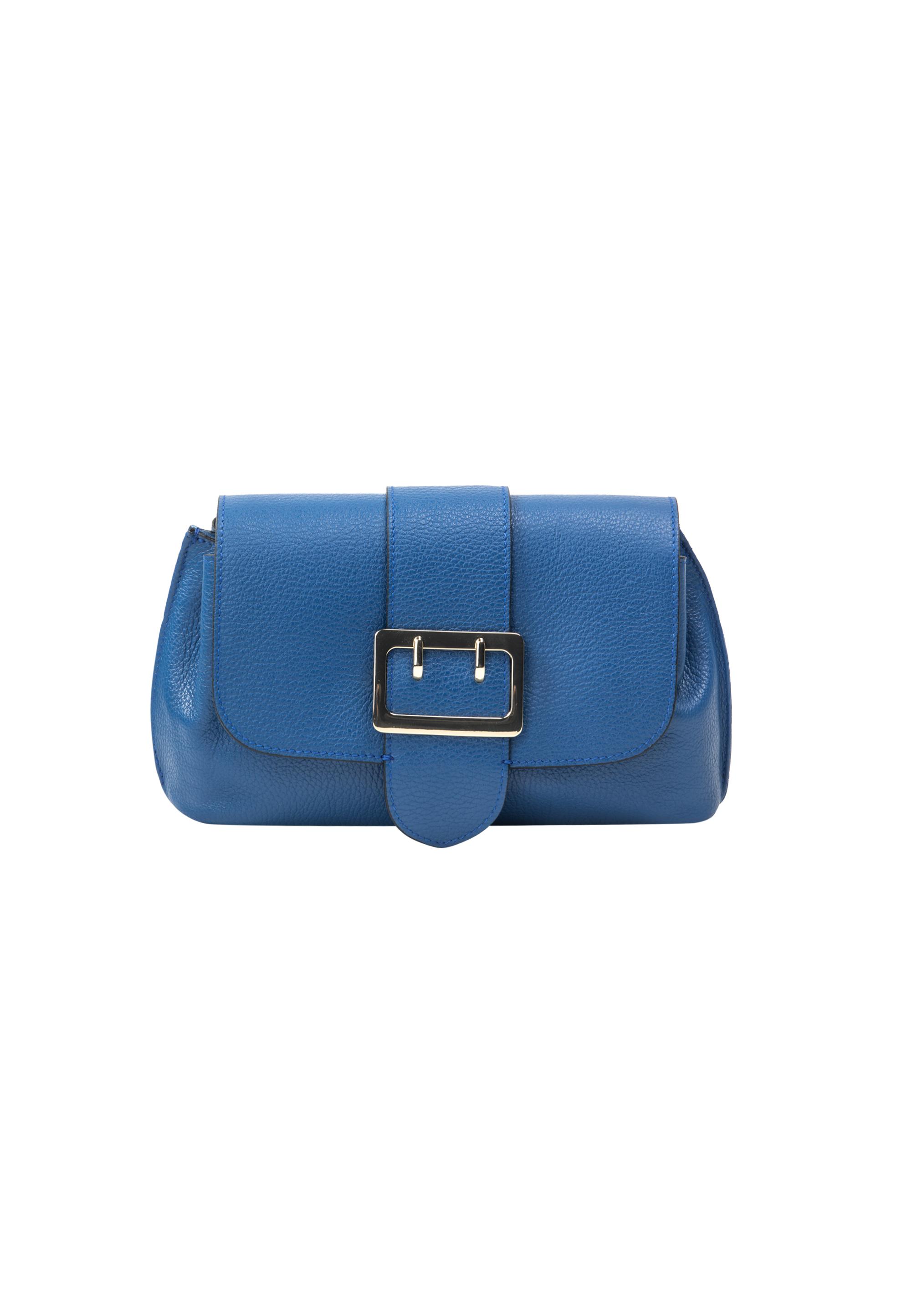 Faina Leren schoudertas Dames blauw