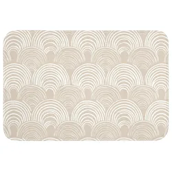 BADEMATTE Wellen - Textur - Beige Badvorleger 90x60 cm