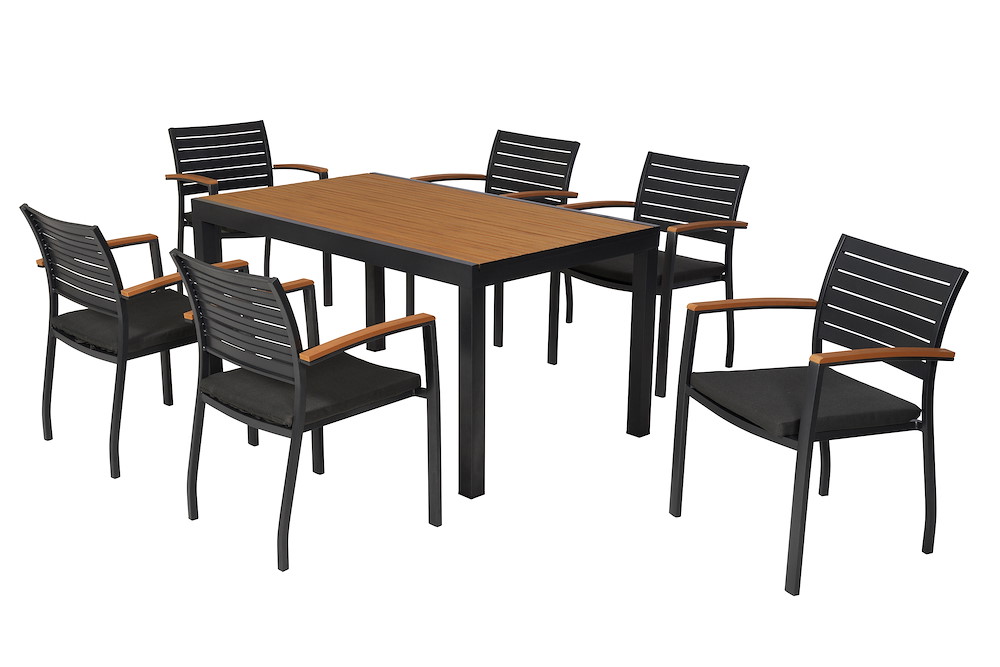 MERXXHANDELS Astros Set 13tlg Alu/Kunstst. Tisch 150 x 90 cm 16980300