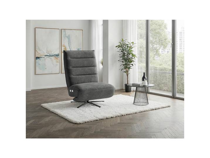Sit & More Relaxsessel EVE E, Dunkelgrau, Metall, 80x109x98 cm, Liegefunktion, Herz-Waage-Funktion, Sitzfläche 360° drehbar, Wohnzimmer, Sessel, Relaxsessel