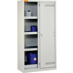 CEMO Umweltschrank 10/20, 11011, lichtgrau, mit Schiebetüren, 4 Wannenböden, 100 x 195 x 50cm