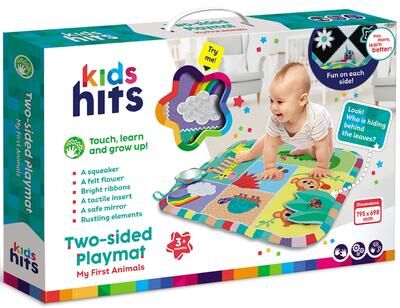 Kids Hits: Two-Sided Play Mat - My First Animals - 2-In-1 Reversible Floor Pad