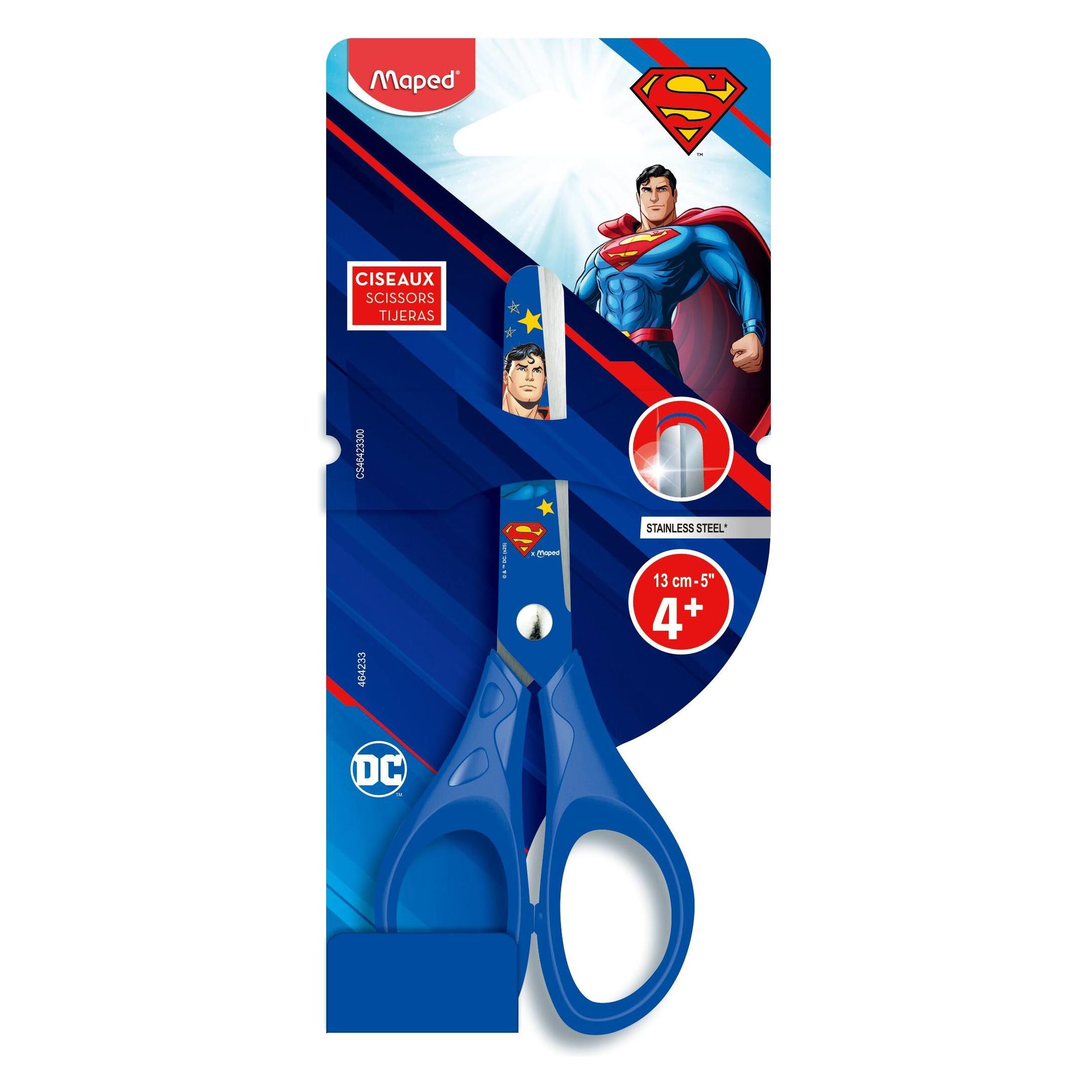 Maped Kinderschere DC Superman 13cm mit abgerundeter Spitze (13 cm) (464233)