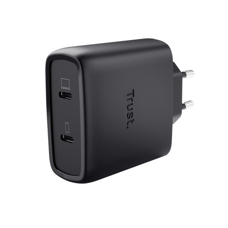 Trust MAXO 65W GaN USB-C Oplader met 2 poorten - Zwart