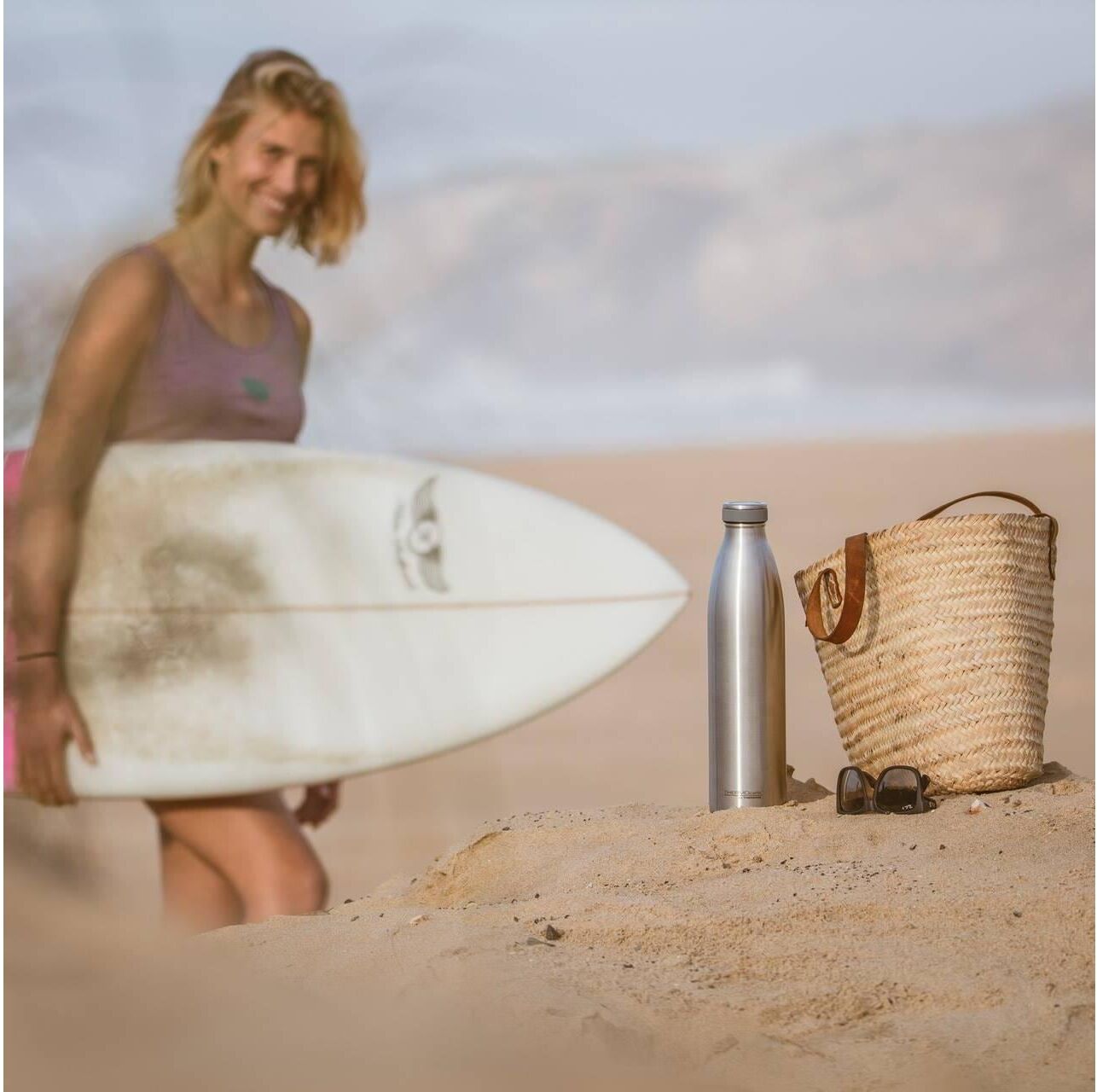 Isolierflasche THERMOS "TC 1000 ml", silber (silberfarben), Trinkflaschen, 1.000ml, Edelstahl, Isolierflasche silberfarben 1.000ml