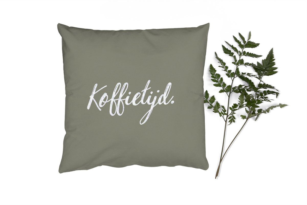 PillowMonkey Sierkussen Koffietijd met Quotes - 45 x 45 cm