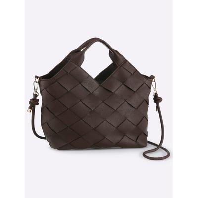 Handtasche HEINE, Damen, Gr. B/H/T: 39cm x 25cm x 10cm, braun (schoko), Viskosemischung, unifarben, Taschen Handtasche